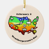 Weathermans Day Ornament met US Forecast Map (Voorkant)