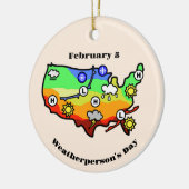 Weathermans Day Ornament met US Forecast Map (Links)