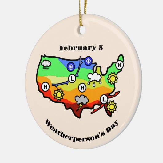 Weathermans Day Ornament met US Forecast Map (Links)