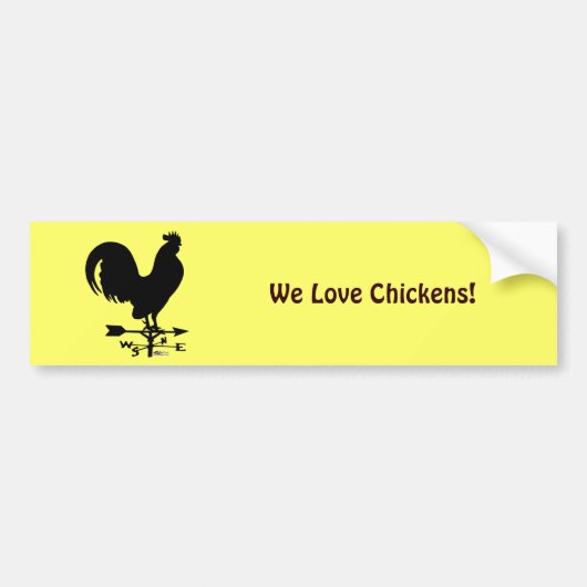 Weathervane Rooster Bumpersticker (Voorkant)