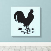 Weathervane Rooster Canvas Afdruk (Insitu (Houten vloer))
