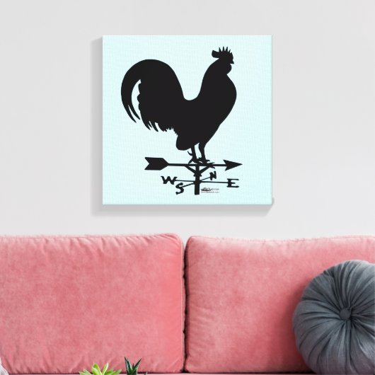 Weathervane Rooster Canvas Afdruk (Insitu (Woonkamer))