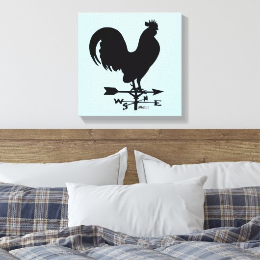 Weathervane Rooster Canvas Afdruk (Insitu (Slaapkamer))