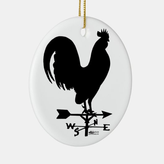 Weathervane Rooster Keramisch Ornament (Rechts)