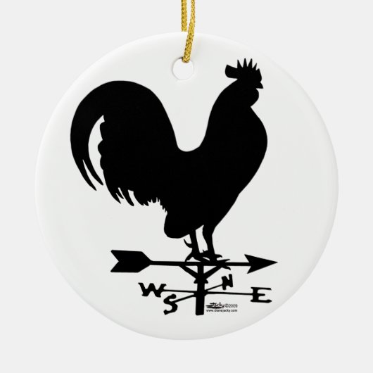 Weathervane Rooster Keramisch Ornament (Voorkant)