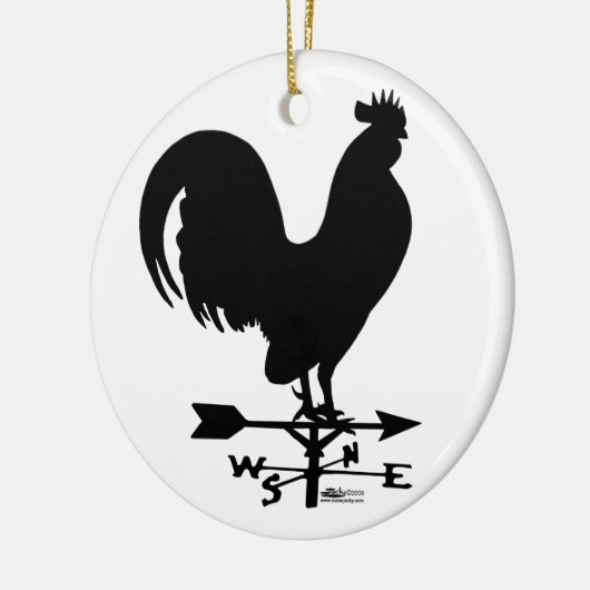 Weathervane Rooster Keramisch Ornament (Links)