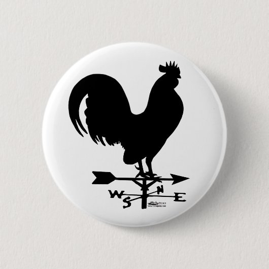 Weathervane Rooster Ronde Button 5,7 Cm (Voorkant)
