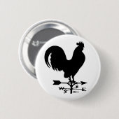 Weathervane Rooster Ronde Button 5,7 Cm (Voorkant /achterkant)