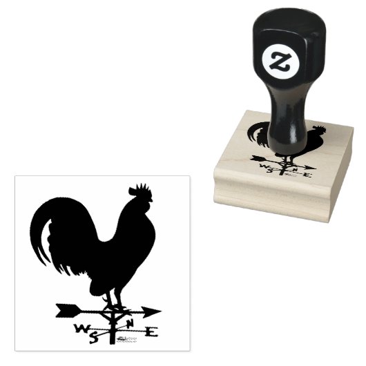 Weathervane Rooster Rubberstempel (Gestempeld)