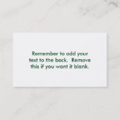 Weathervane versie voor kleine bedrijven visitekaartje (Achterkant)