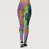 Weave Mandala Blauwgroen Geel en Roze Leggings (Achterkant)