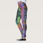 Weave Mandala Blauwgroen Geel en Roze Leggings (Links)
