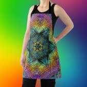 Weave Mandala Blauwgroen Geel en Roze Schort