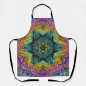 Weave Mandala Blauwgroen Geel en Roze Schort (Voorkant)