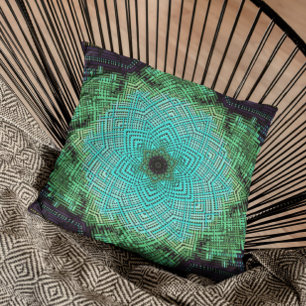 Weave Mandala Blue en Green Kussen