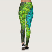Weave Mandala Blue en Green Leggings (Achterkant)