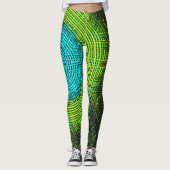 Weave Mandala Blue en Green Leggings (Voorkant)