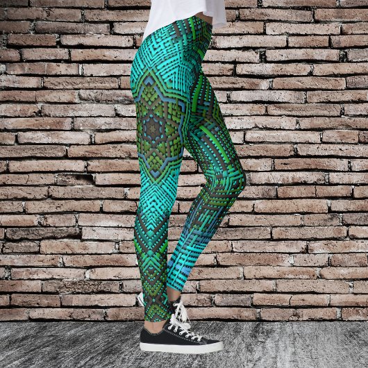 Weave Mandala Blue en Green Leggings