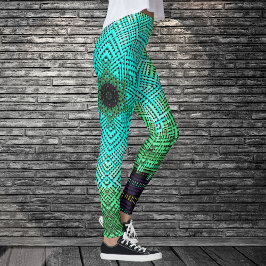 Weave Mandala Blue en Green Leggings