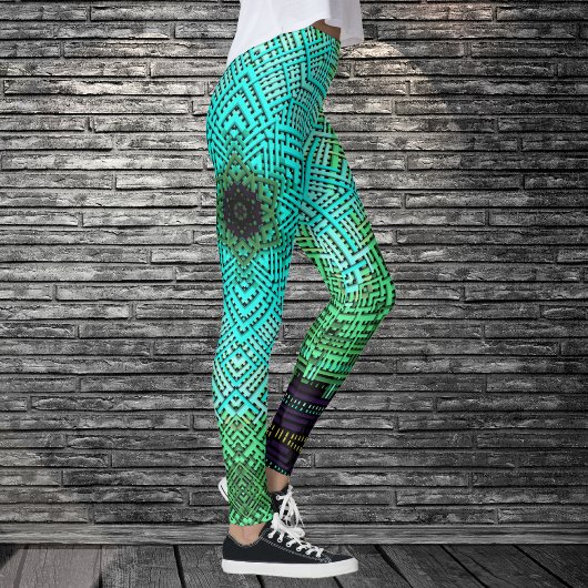 Weave Mandala Blue en Green Leggings