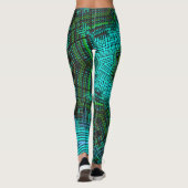 Weave Mandala Blue en Green Leggings (Achterkant)