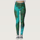 Weave Mandala Blue en Green Leggings (Voorkant)