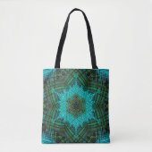 Weave Mandala Blue en Green Tote Bag (Voorkant)