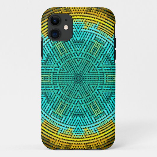 Weave Mandala Blue en Yellow Case-Mate iPhone Case (Achterkant)