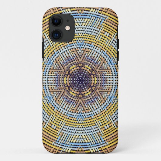 Weave Mandala Blue en Yellow Case-Mate iPhone Case (Achterkant)
