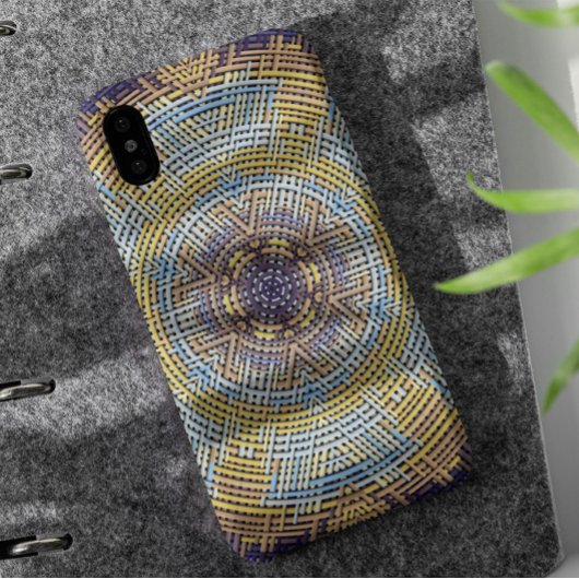 Weave Mandala Blue en Yellow Case-Mate iPhone Case