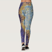 Weave Mandala Blue en Yellow Leggings (Achterkant)