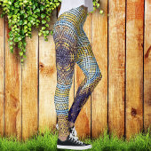 Weave Mandala Blue en Yellow Leggings