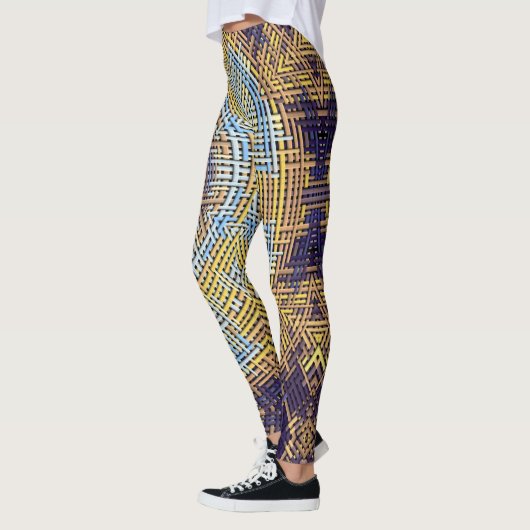 Weave Mandala Blue en Yellow Leggings (Links)