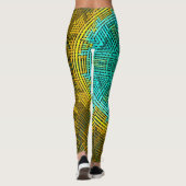 Weave Mandala Blue en Yellow Leggings (Achterkant)