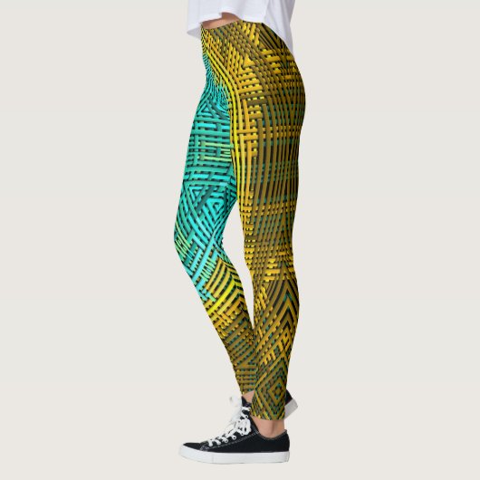 Weave Mandala Blue en Yellow Leggings (Links)