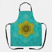 Weave Mandala Blue en Yellow Schort (Voorkant)