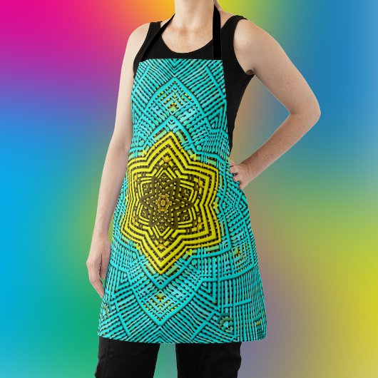 Weave Mandala Blue en Yellow Schort