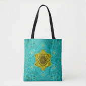 Weave Mandala Blue en Yellow Tote Bag (Voorkant)