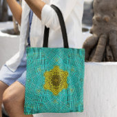 Weave Mandala Blue en Yellow Tote Bag
