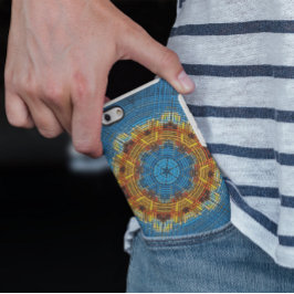 Weave Mandala Blue Yellow en Red Case-Mate iPhone Case