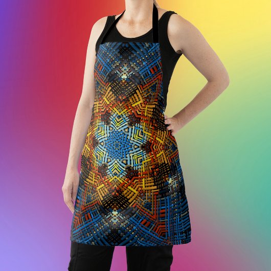Weave Mandala Blue Yellow en Red Schort