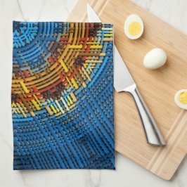 Weave Mandala Blue Yellow en Red Theedoek
