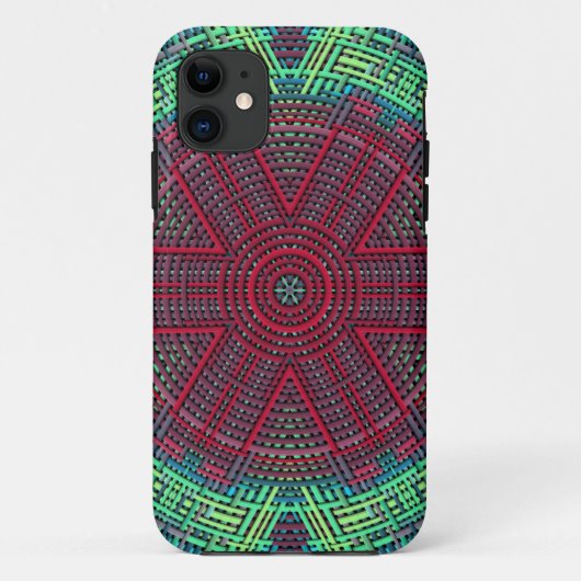 Weave Mandala Green Blue en Red Case-Mate iPhone Case (Achterkant)