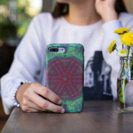 Weave Mandala Green Blue en Red Case-Mate iPhone Case