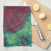 Weave Mandala Green Blue en Red Theedoek (Quarter Fold)