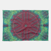 Weave Mandala Green Blue en Red Theedoek (Horizontaal)