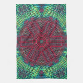 Weave Mandala Green Blue en Red Theedoek (Verticaal)