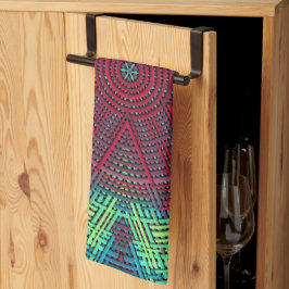 Weave Mandala Green Blue en Red Theedoek