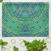 Weave Mandala Green en Blue Theedoek (Gevouwen)