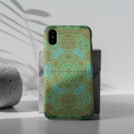 Weave Mandala Green en Oranje Case-Mate iPhone Case